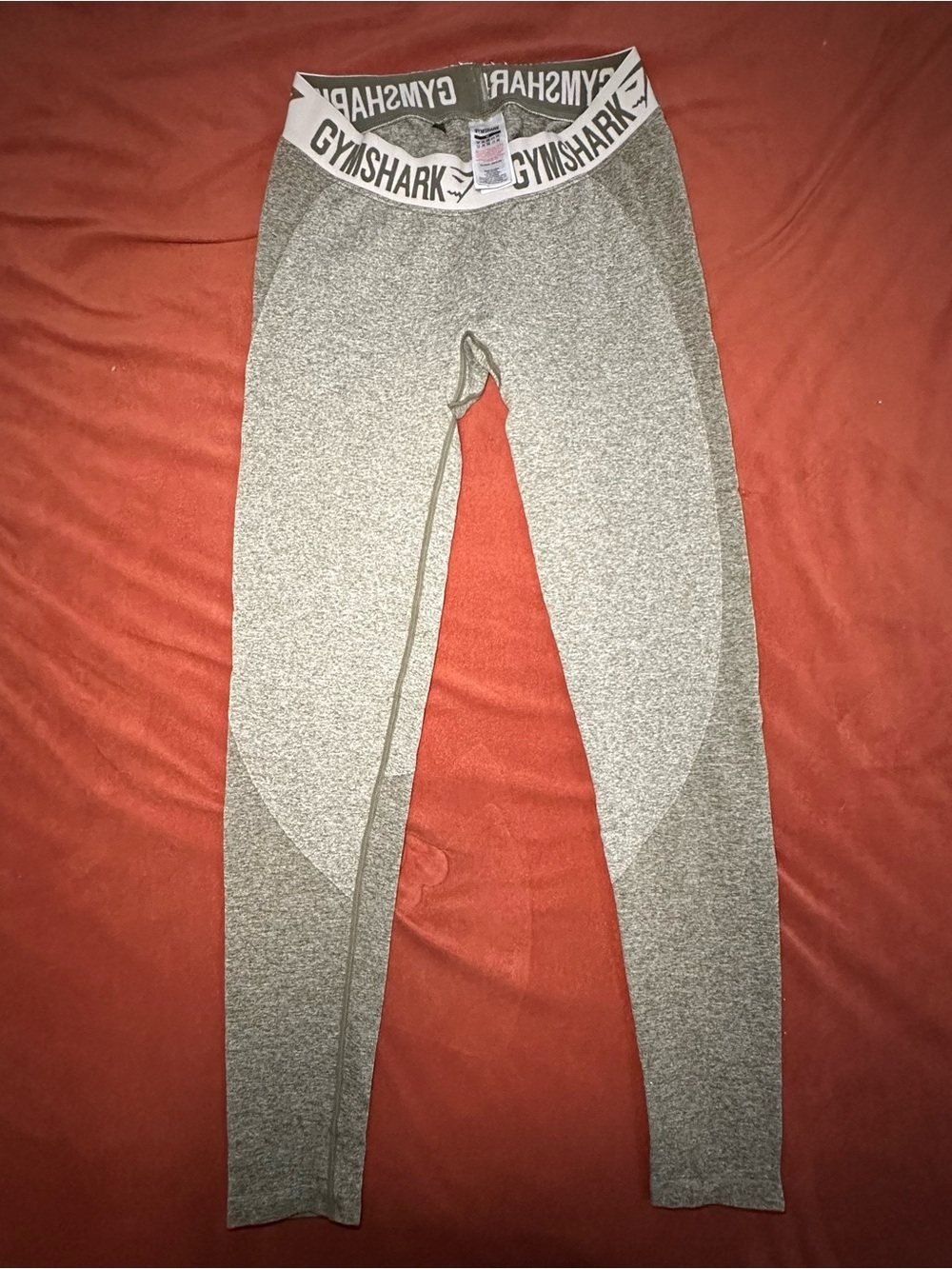 Gymshark Olive Light Green Seamless High-Waist Leggings with Branded Waistband